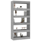 Book Cabinet/Room Divider Grey Sonoma 80x30x166 cm Engineered Wood 813624
