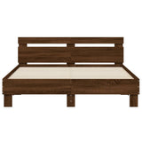Bed Frame Brown Oak Engineered wood, Plywood 140 x 190 cm 3207566