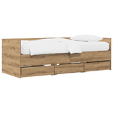 Bed Frame with Storage Artisian Oak 80 x 200 cm Engineered Wood 3429636