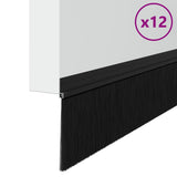 Self-adhesive Door Brush Seals 12 pcs Black 100 cm 42019569