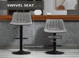 Modern Bar Stools Set of 2, Height Adjustable Swivel Bar Chairs with Backrest, Gas Lift and T3398P328163