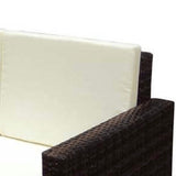 2 Piece Garden Lounge Set with Cushions Poly Rattan Brown 42833