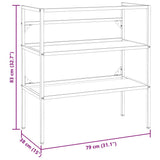 Bathroom Washbasin Frame Black 79x38x83 cm Iron 338489