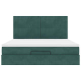 Ottoman Bed with Mattresses Dark Green 180x200cm Velvet 3313418