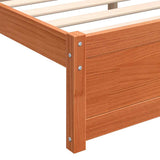Bed Frame Wax Brown 205.5 x 185.5 x 51 cm Solid Pine Wood 870157