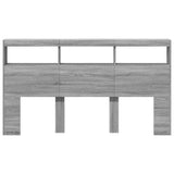 Headboard Cabinet with LED Grey Sonoma 180x17x102 cm 839215