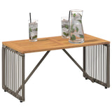 Outdoor Table Grey and Brown 80 x 40 x 40 cm Poly Rattan 42025165