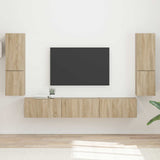 TV Cabinet Set Wall-mounted 4 pcs Sonoma Oak Engineered Wood 3409044