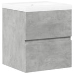 ZNTS 2 Piece Bathroom Furniture Set Concrete Grey Engineered Wood 3324907