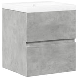 ZNTS 2 Piece Bathroom Furniture Set Concrete Grey Engineered Wood 3324907