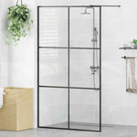 Walk-in Shower Wall with Clear ESG Glass 115x195 cm Black 151026