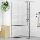 Walk-in Shower Wall with Clear ESG Glass 115x195 cm Black 151026
