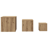 Side Tables 3 pcs Old Wood Engineered Wood 856676