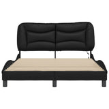 Bed Frame with LED without Mattress "Hvar" Black 140x200 cm 3213934