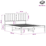 Bed Frame with Upholstered Headboard Dark Brown and Light Grey 904154