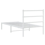 Metal Bed Frame without Mattress with Headboard White 90x200cm 355407