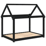 Dog Bed Black 111x80x100 cm Solid Wood Pine 822221