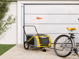 Pet Bike Trailer Yellow and Grey Oxford Fabric and Iron 93903