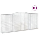 Arched Gabion Baskets 3 pcs 400x30x160/180 cm Galvanised Iron 3146906