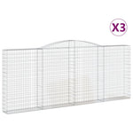 Arched Gabion Baskets 3 pcs 400x30x160/180 cm Galvanised Iron 3146906