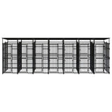 Outdoor Dog Kennel with Roof Steel 12.9 m 3097952