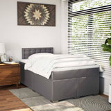 Box Spring Bed with Mattress Grey 120x190 cm Small Double Faux Leather 3288414