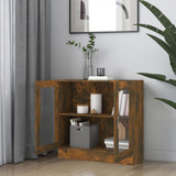 Vitrine Cabinet Smoked Oak 82.5x30.5x80 cm Engineered Wood 815615