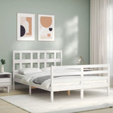 Bed Frame without Mattress White 140x190 cm Solid Wood 3194812