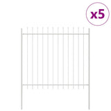 Garden Fence White 8.5 x 1.5 m Powder-coated steel 3334102