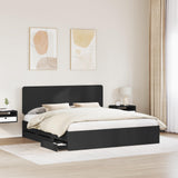Bed Frame with Drawer Black 200 x 200 cm Engineer Wood 3412561