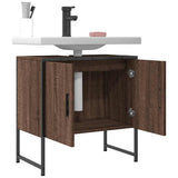 Bathroom Sink Cabinet Brown Oak 60x33x60 cm Engineered Wood 842460