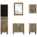 5 Piece Bathroom Furniture Set Solid Wood Mango 3206316