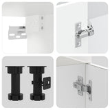 7 Piece Kitchen Cabinet Set Kalmar High Gloss White Engineered Wood 3314733