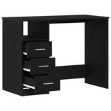 Desk with Drawers Black Oak 102x50x76 cm Engineered Wood 861993