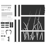 Garden Gate with Lock Black 110 x 155 cm Powder-coated steel 42015891
