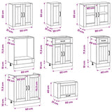 8 Piece Kitchen Cabinet Set "Kalmar" White Engineered Wood 3314831
