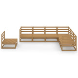 7 Piece Garden Lounge Set Honey Brown Solid Pinewood 3075767