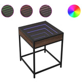 Bedside Table with Infinity LED Brown Oak 40x40x51 cm 3284095