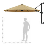 Wall-Mounted Garden Parasol with Metal Pole 300 cm Taupe 44866
