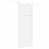 Sliding Door White 93 x 232 cm Solid Pine Wood 3333267
