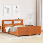 ZNTS Bed Frame without Mattress Wax Brown 140x200 cm Solid Wood Pine 3306461