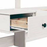 Bed Frame with Headboard White 90 x 190 cm Solid Pine Wood 872717