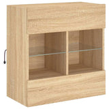 TV Wall Cabinet with LED Lights Sonoma Oak 58.5x30x60.5 cm 837094