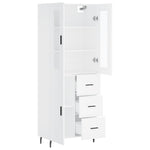Highboard White 69.5x34x180 cm Engineered Wood 3198481