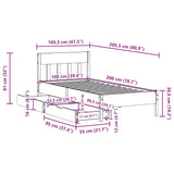 Bed Frame without Mattress Wax Brown 100x200 cm Solid Wood Pine 3301874