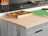 Garage Storage Cabinet Grey Sonoma 40x51x85 cm Solid Wood Pine 860594