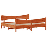 Bed Frame without Mattress Wax Brown 200x200 cm Solid Wood Pine 3216371