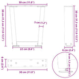 Coffee Table Legs V-Shape 2 pcs Black 30x cm Steel 4012600