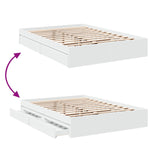 Bed Frame with Drawers without Mattress White 140x200 cm 3280657