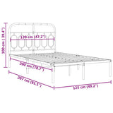 Metal Bed Frame without Mattress with Headboard Black 120x200cm 377115